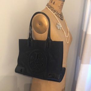 Tory Burch nylon and patent tote